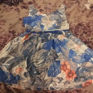 Tropical watercolor dress